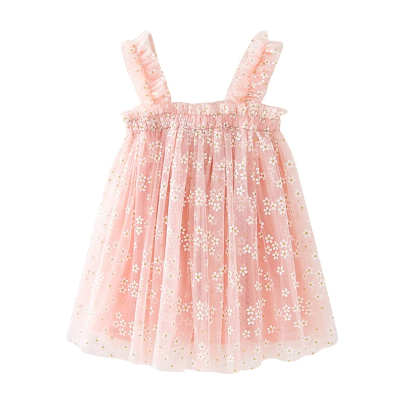 Vestido Infantil Tule Florezinhas