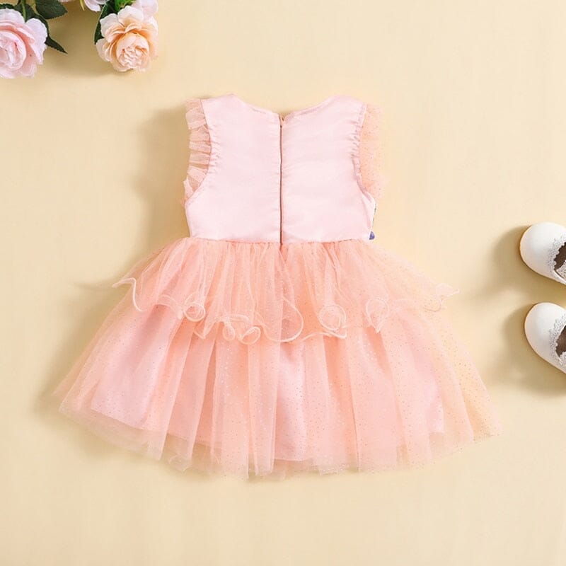 Vestido Infantil Tule Florzinhas