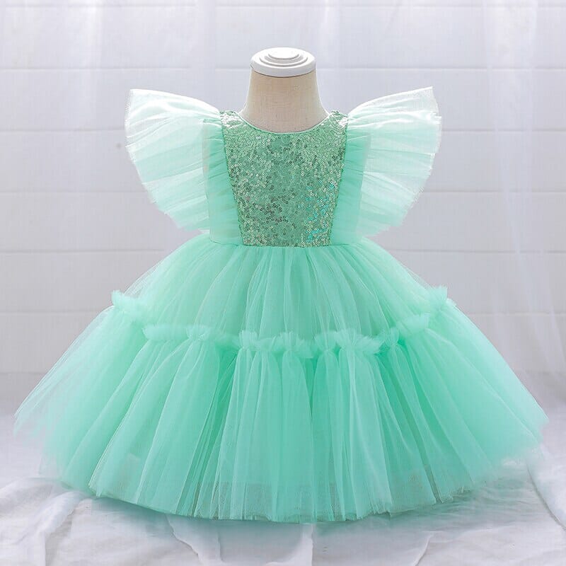 Vestido Infantil Tule Lantejoulas