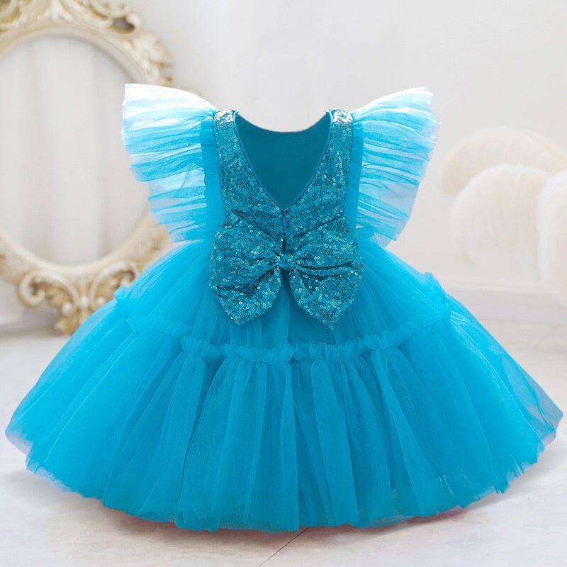 Vestido Infantil Tule Lantejoulas