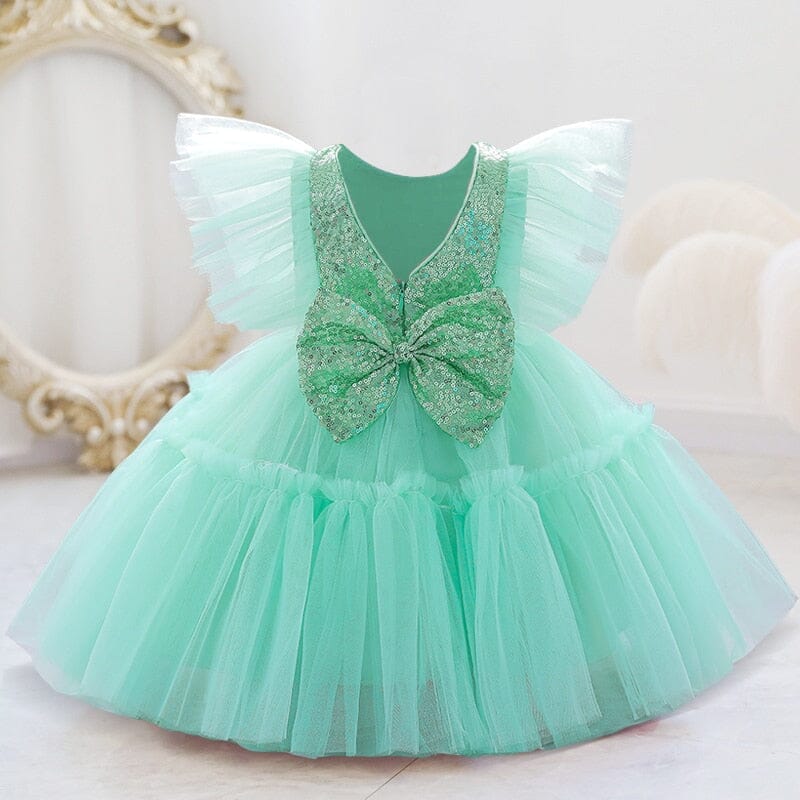 Vestido Infantil Tule Lantejoulas