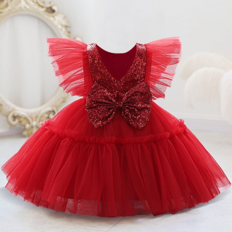 Vestido Infantil Tule Lantejoulas