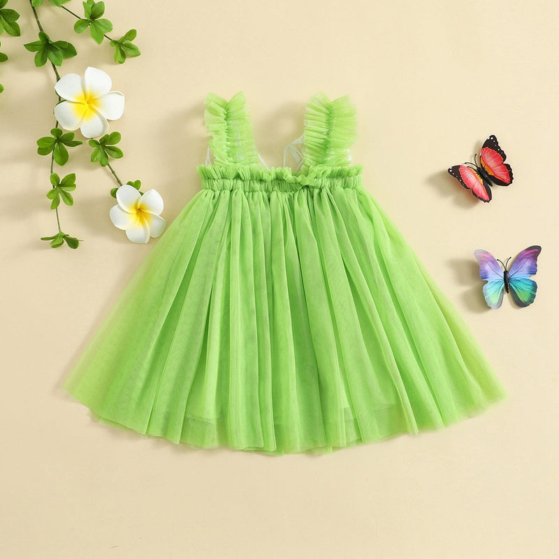 Vestido Infantil Verde Borboleta