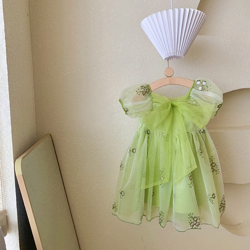 Vestido Infantil Verde Tule