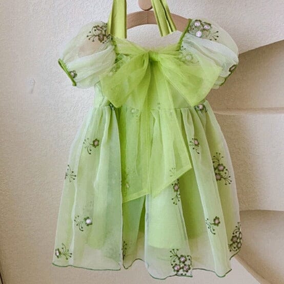 Vestido Infantil Verde Tule