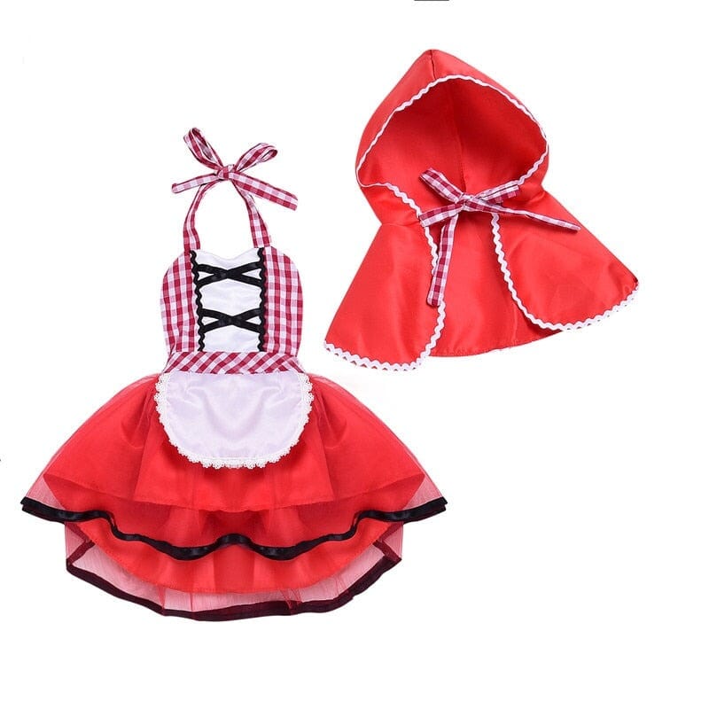 Vestido Infantil Vermelho + Capuz