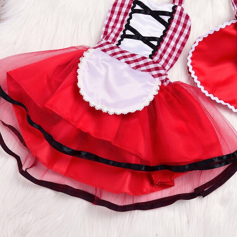 Vestido Infantil Vermelho + Capuz